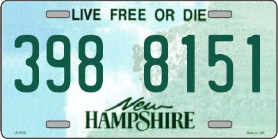 NH license plate 3988151