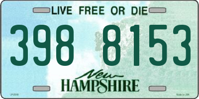 NH license plate 3988153