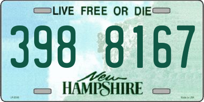 NH license plate 3988167