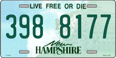 NH license plate 3988177