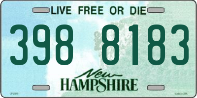 NH license plate 3988183