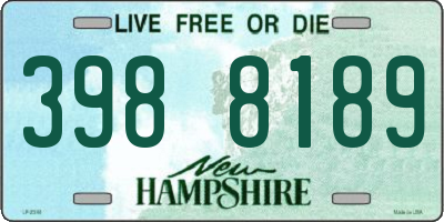 NH license plate 3988189