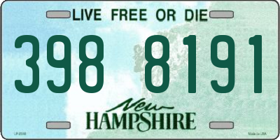 NH license plate 3988191