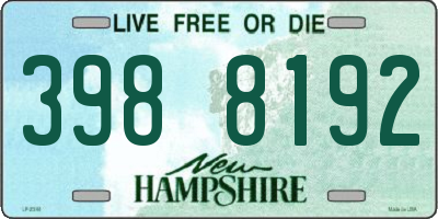 NH license plate 3988192