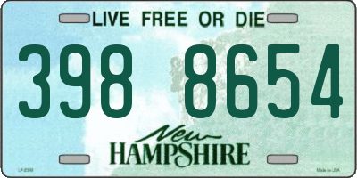 NH license plate 3988654