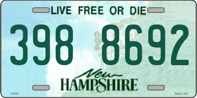 NH license plate 3988692