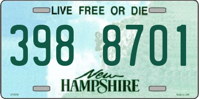 NH license plate 3988701