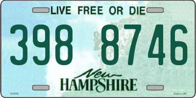 NH license plate 3988746