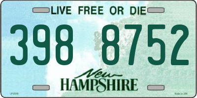 NH license plate 3988752