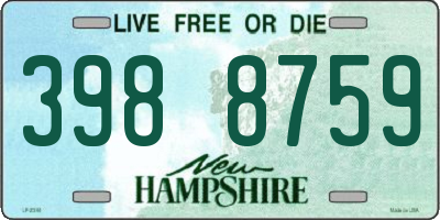 NH license plate 3988759