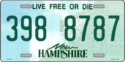 NH license plate 3988787