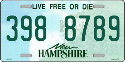 NH license plate 3988789