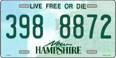 NH license plate 3988872