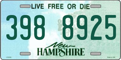 NH license plate 3988925