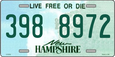 NH license plate 3988972