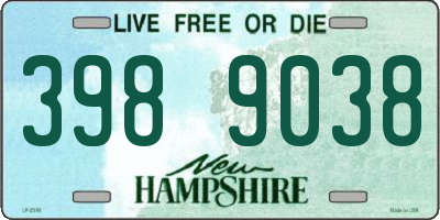 NH license plate 3989038