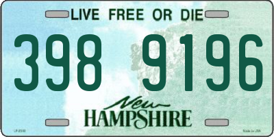 NH license plate 3989196