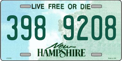 NH license plate 3989208