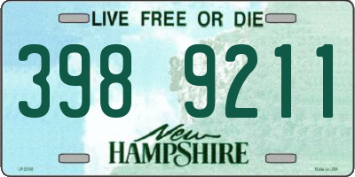 NH license plate 3989211