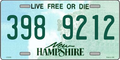 NH license plate 3989212