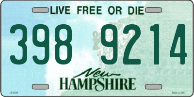 NH license plate 3989214