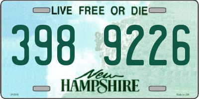 NH license plate 3989226