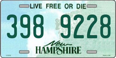 NH license plate 3989228