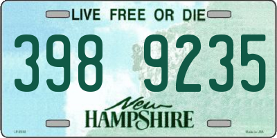 NH license plate 3989235