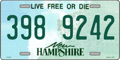 NH license plate 3989242