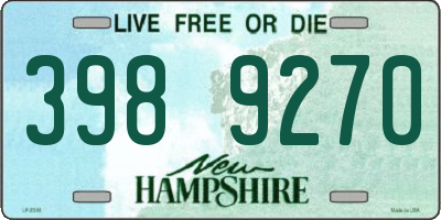 NH license plate 3989270