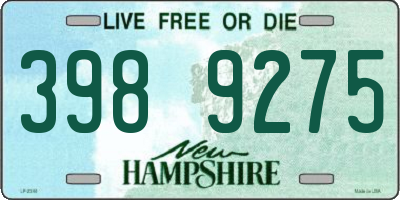 NH license plate 3989275