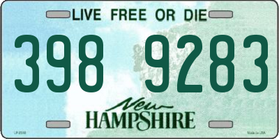 NH license plate 3989283