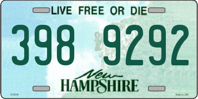 NH license plate 3989292