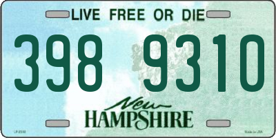 NH license plate 3989310