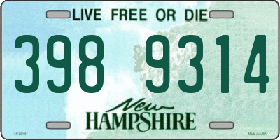 NH license plate 3989314