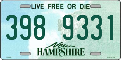 NH license plate 3989331