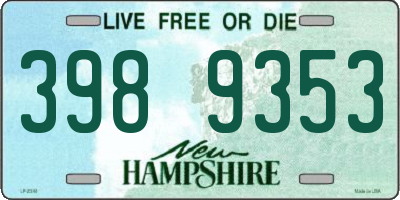 NH license plate 3989353