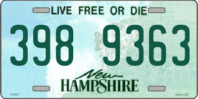 NH license plate 3989363