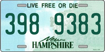 NH license plate 3989383