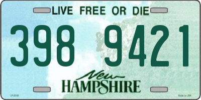 NH license plate 3989421