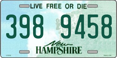 NH license plate 3989458