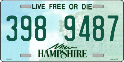 NH license plate 3989487