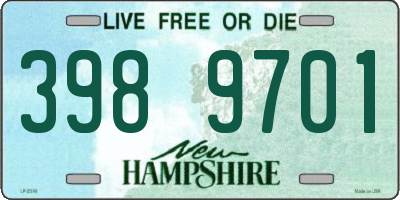 NH license plate 3989701