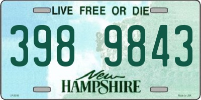 NH license plate 3989843