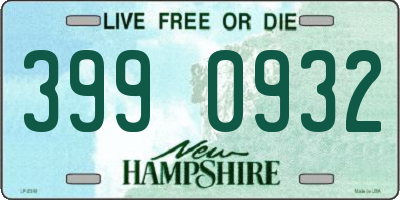 NH license plate 3990932