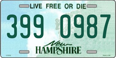 NH license plate 3990987