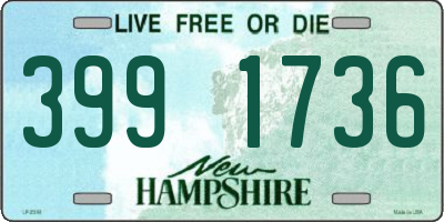 NH license plate 3991736