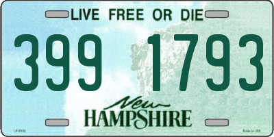 NH license plate 3991793