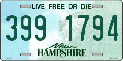 NH license plate 3991794