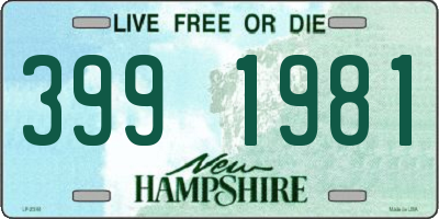 NH license plate 3991981